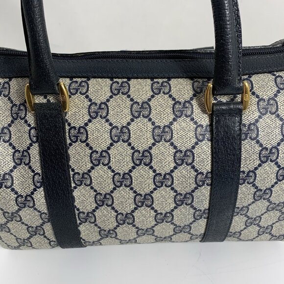 VTG GUCCI Speedy Boston Shoulder Handbag GG Navy Accessory Collection - Picture 10 of 16